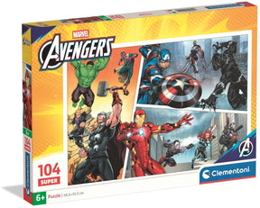Clementoni kinderpuzzel marvel avengers - puzzel 104 stukjes - supercolor collectie - legpuzzel voor je kind - puzzels voor kinderen vanaf 6 jaar