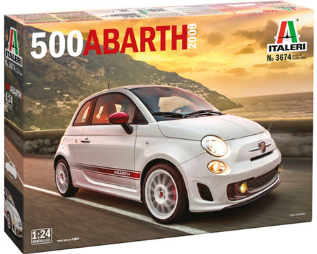 Italeri modelbouwpakket auto - 3674 fiat 500 abarth 500 - italiaanse auto plastic - 1:24 - modelbouw