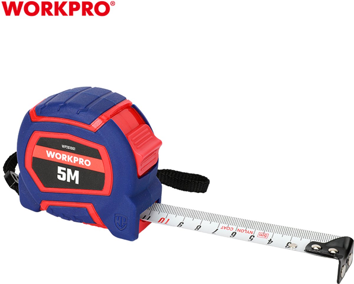 Workpro wp261064 rolmaat 10 m – nylon gecoat meetlint – professioneel