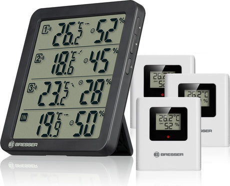 Bresser weerstation - quadro nv - 4 meetresultaten - 3 thermo hygro,- sensoren