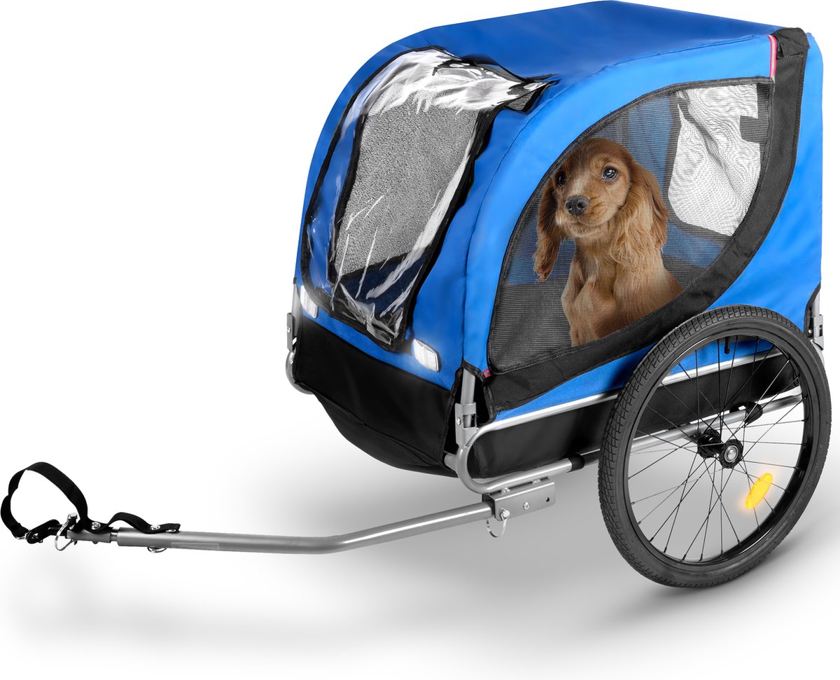 Bicycle gear hondenfietskar – blauw – 40kg – met regenhoes reflectoren