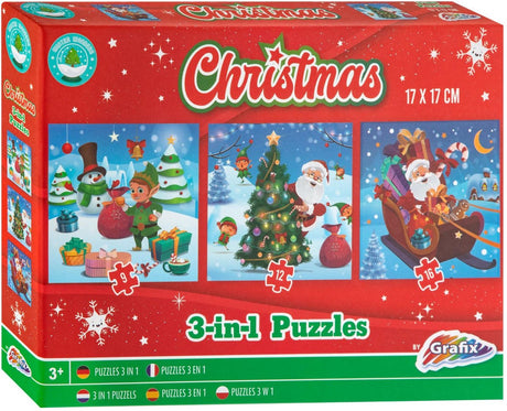 Grafix kerst 3-in-1 puzzel