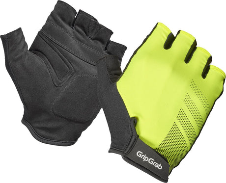 Gripgrab - ride rc lite korte vinger zomer fietshandschoenen met padding - geel hi-vis - unisex xs