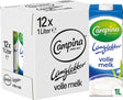 Campina langlekker – volle melk – houdbaar – 12 x 1 l – voordeelverpakking