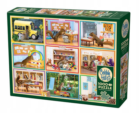 Cobble hill merkloos puzzel 1000 stukjes: eekhoorns op school