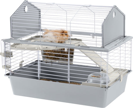 Ferplast konijnenkooi voor kleine huisdieren - openend dak - met accessoires - 78 x 48 x h 65 cm s