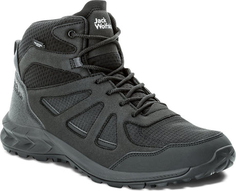 Jack wolfskin woodland 2 texapore mid m heren wandelschoenen - zwart - maat 41