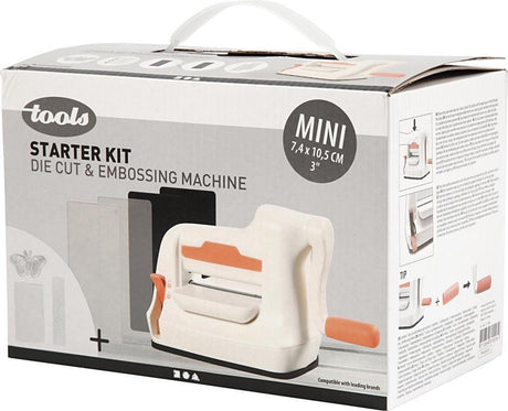 Creativ company creotime stans- en embossingmachineset a7 10,5 cm wit oranje