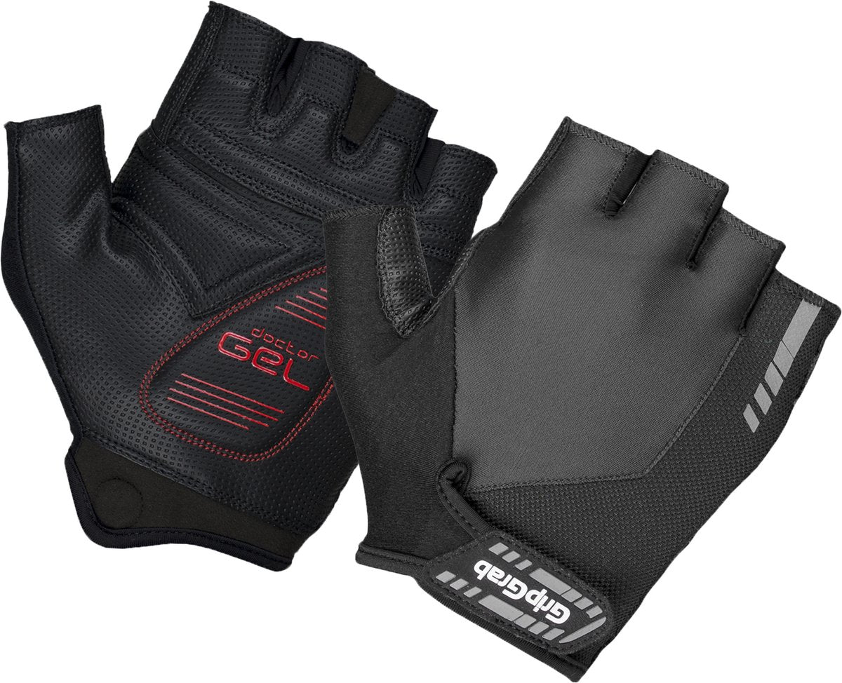 Gripgrab - progel padded korte vinger zomer fietshandschoenen - zwart - unisex - maat xl
