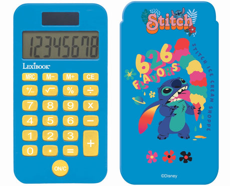 Lexibook stitch 8 digits pocket rekenmachine met bescherming hoes