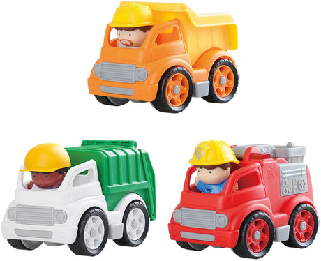 Playgo play bouwvoertuigen speelgoedset met figuren - 6-delig - educatief.