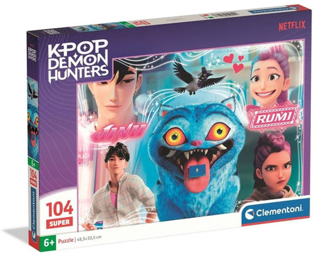 Clementoni k-pop demon hunters puzzel maxi 104 stukjes van supercolor - kpop huntrix - k pop legpuzzel cadeau voor kinderen vanaf 6 jaar