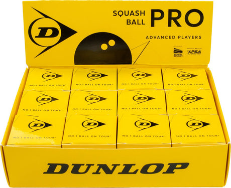 Dunlop - squash balls- pro 4x3 ball box- black yellow
