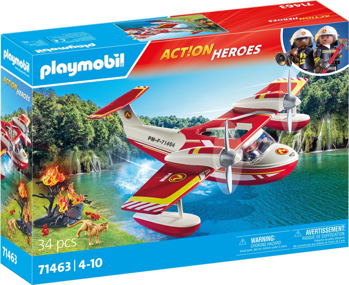 Playmobil action heroes brandweervliegtuig met blusfunctie - 71463