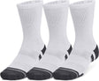 Under armour ua performance tech 3pk crew-wht unisex sportsokken - wit - jet grijs