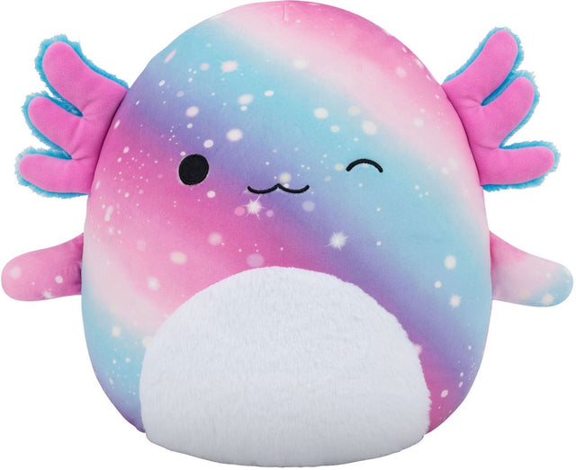 Squishmallows - medium plush 30cm akina - winking lavendar gradient rainbow axolotl w fuzzy white belly