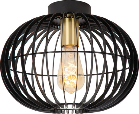 Lucide yann - plafonnière (plafondlamp) - ø 32 cm - 1xe27 - zwart