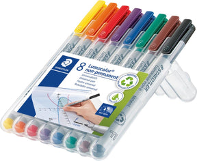 Staedtler lumocolor f non-permanent pen - box 8 kleuren