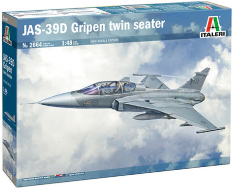Italeri modelbouwpakket vliegtuigen - 2664 saab jas 39 gripen twin seater - straaljager plastic - 1:48 - modelbouw