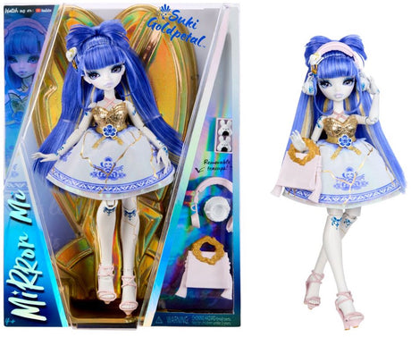 Mirror mi -modepop suki goldpetal met accessoires, fantasiepop geïnspireerd op de emotie ‘fragiel’