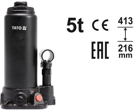 Yato yt-17002 - hydraulische stoppotkrik - 5 ton - 216-413 mm