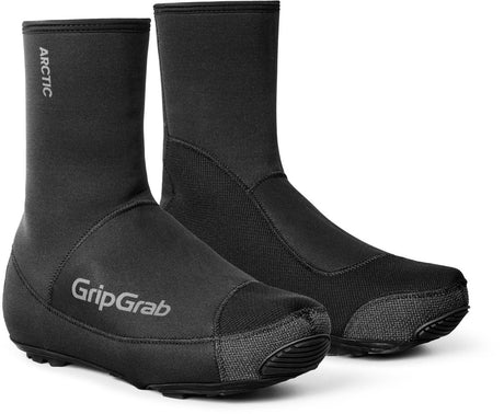 Gripgrab - arctic 2 waterproof strenge winter gravel wielren overschoenen waterdicht met fleecevoering - zwart - unisex 42 43