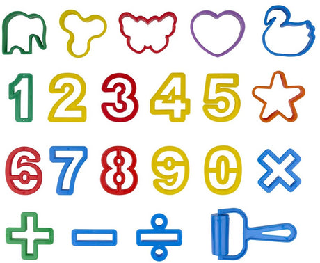 Creative kids dough playset numbers - boetseerklei speelset met cijfers - 5 potjes speelklei van 28 gram - incl. uitsteekvormen en kleirol - soepel blijvende klei - meerkleurig - 3+ jaar