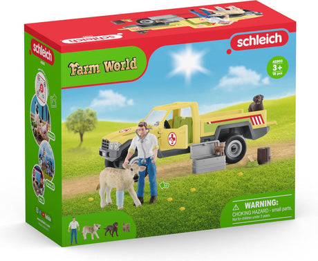 Schleich farm world speelfigurenset - dierenartsbezoek op de boerderij - kinderspeelgoed voor jongens en meisjes - 3 tot 8 jaar - 12 onderdelen - 42503