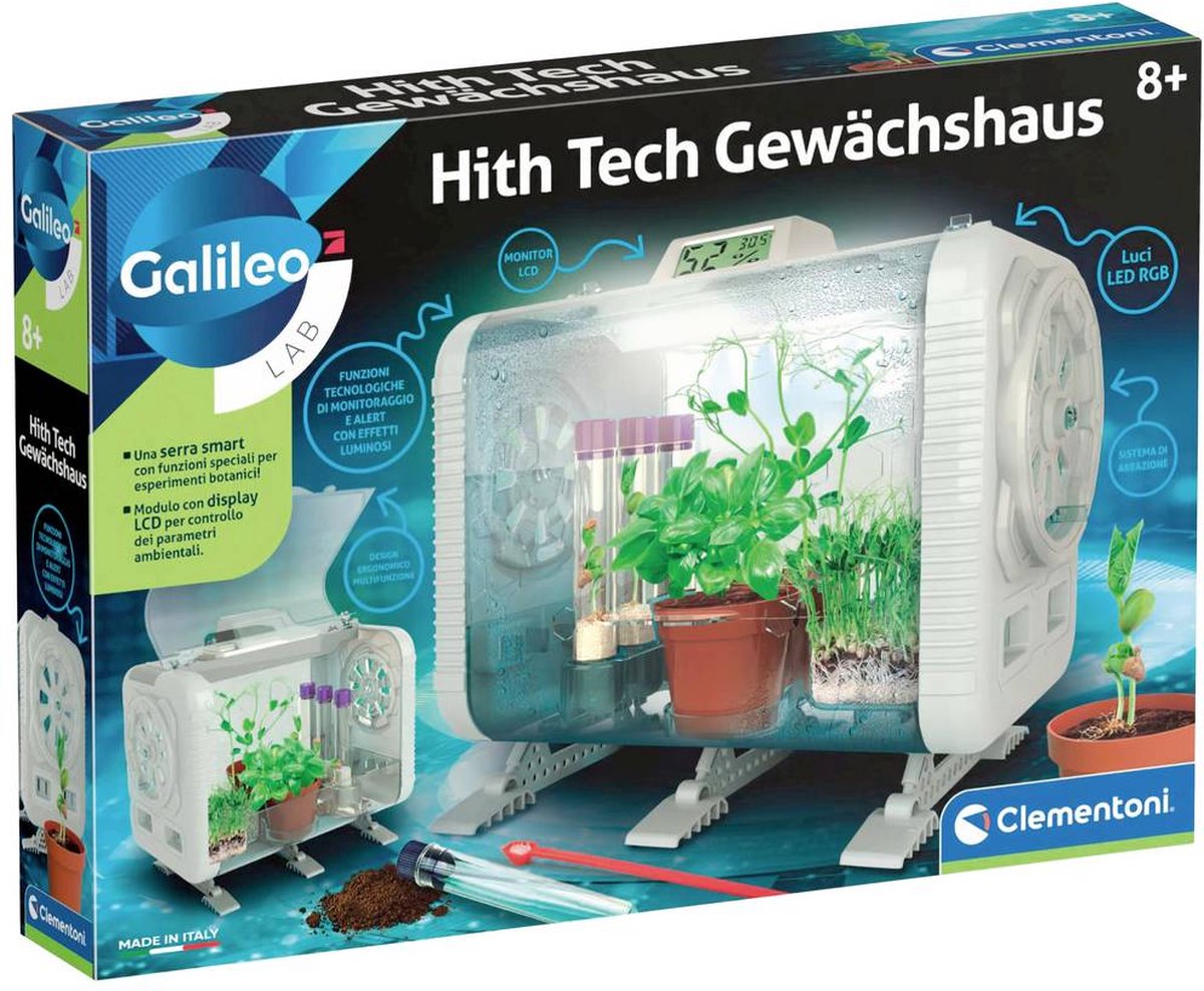 Clementoni 59406 galileo high tech gewächshaus experimenteerbox vanaf 8 jaar