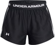 Under armour g tech play up short-blk meisjes sportbroek - zwart zwart wit 122