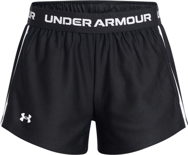 Under armour g tech play up short-blk meisjes sportbroek - zwart zwart wit 122