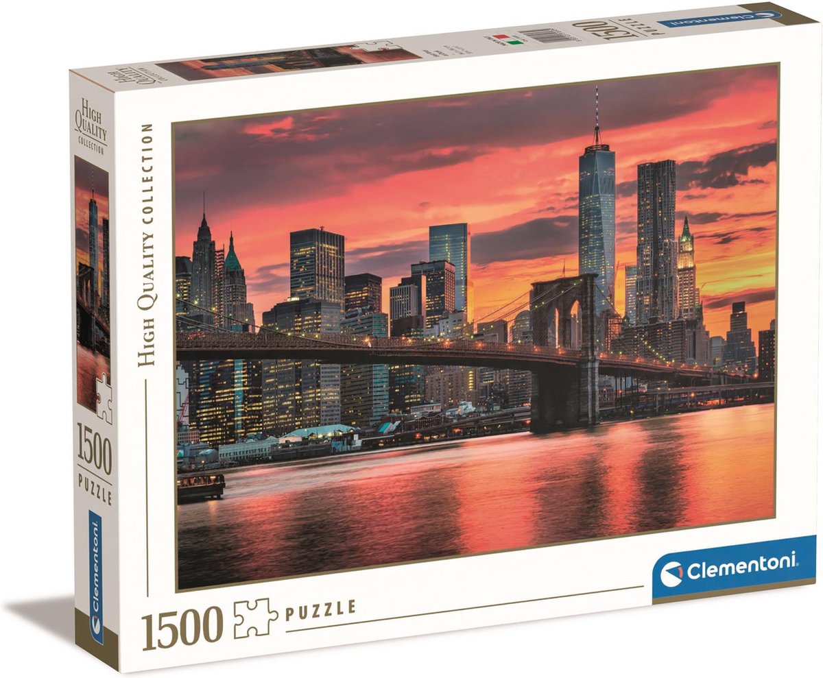 Clementoni - puzzel - 1500 stukjes - east river bij dusk - puzzel voor volwassenen
