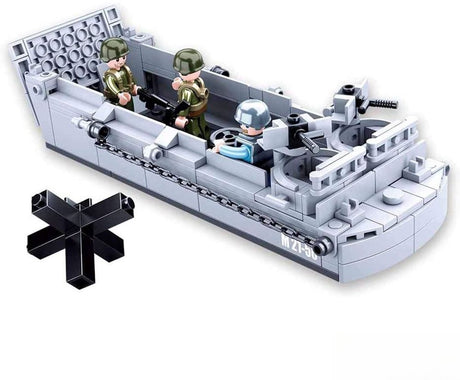 Sluban army wwii landingsvaartuig bouwspeelgoed kinderen vanaf 6 jaar – constructiespeelgoed modelbouw – bouwdoos met 182 bouwstenen – m38-b0855