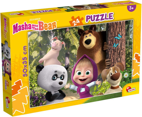 Lisciani - masha - puzzel plus - vriendjes worden - 24 stukjes