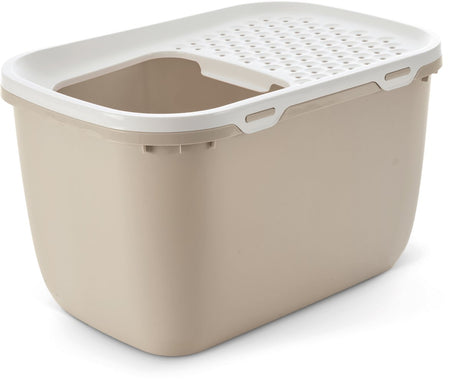 Savic hop in giant - kattenbak giant - instap boven - mokka wit - 74 x 49,7 x 43 cm