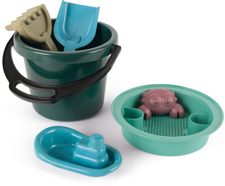 Dantoy - blue marine toys - emmerset - tuin zand en strand set bio - in katoenen netje