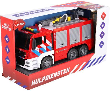 Lobbes rapid wheels brandweerauto speelgoed met licht en geluid - multicolor.