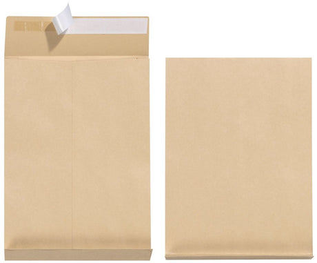 Herlitz plooibare verzendmap b4, met plakstrip, bruin