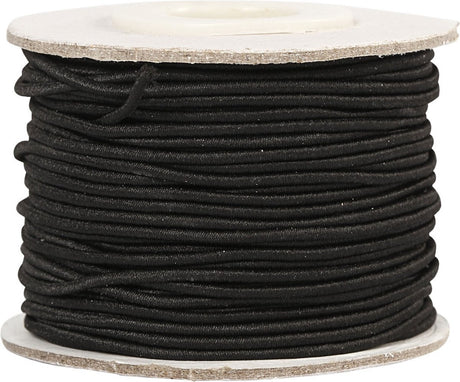 Creativ company elastiek dikte 1mm zwart, 25m