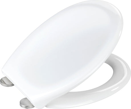 Wenko wc bril ios - wit thermoplast - easy-close softclose sluiting - fix-clip bevestiging afklikbaar in rvs - toiletbril - toiletzitting - wit