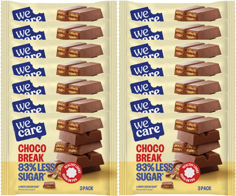 Wecare lower sugar - bar - chocolade break - 14 x 64,5 gr