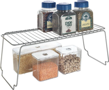 Metaltex - stapelrek - kast organizer - zilver - keukenkastorganizer - aanrecht organizer - afmetingen 35x26x15 cm