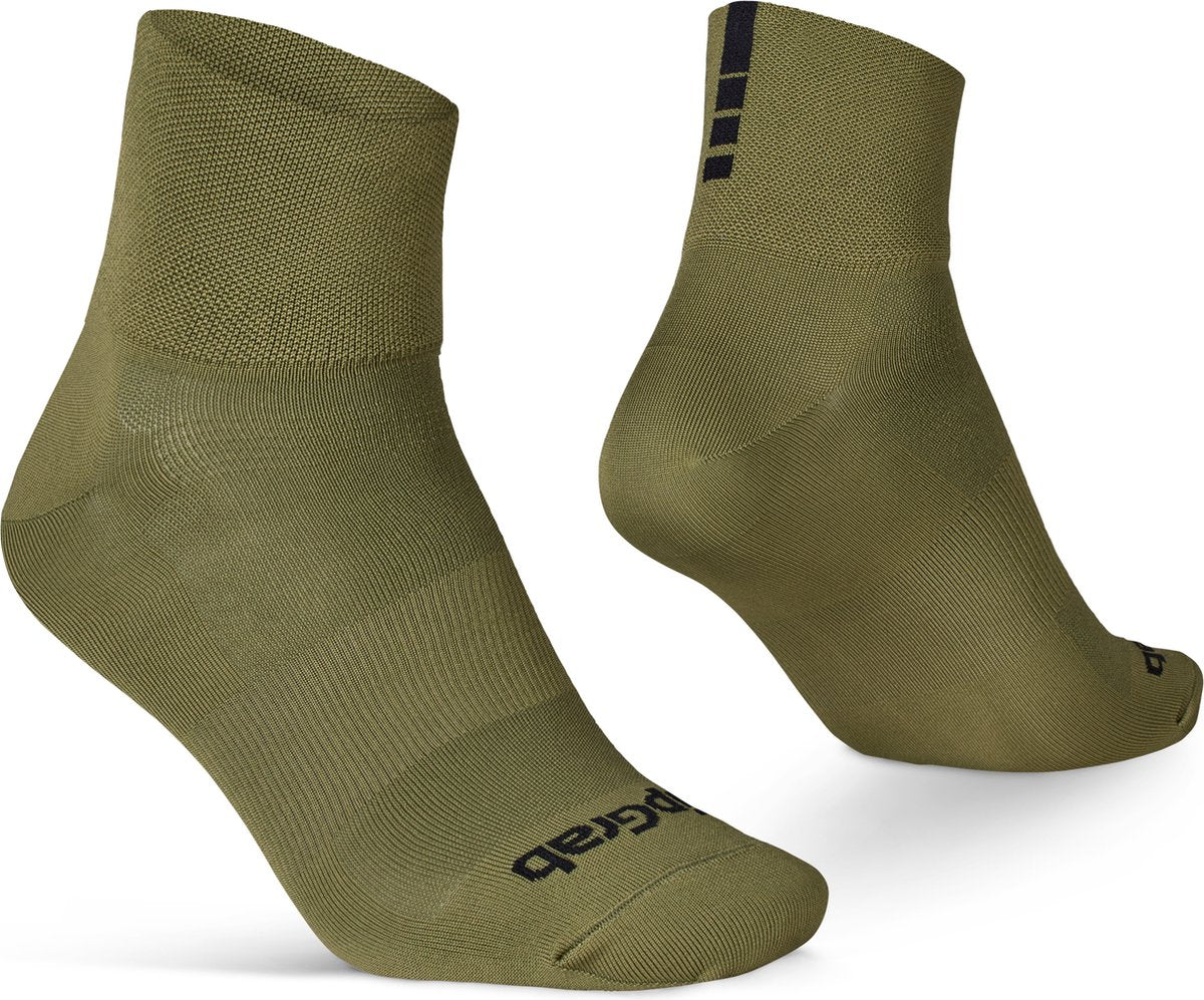 Gripgrab - lightweight sl korte performance zomer fietssokken 1 paar coolmax wielersport sokken low cut - olijf groen - unisex 41-44