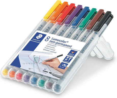 Staedtler lumocolor m non-permanent pen - box 8 kleuren