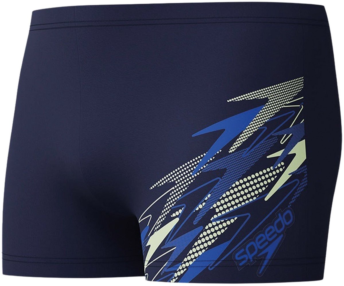Speedo medley logo aquashort heren - strakke zwemshort heren - vormvaste zwemboxer heren - sportzwembroek heren met trekkoord - marine blauw - xl