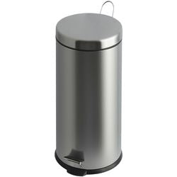 V-part - pedaalemmer 30 liter - stainless steel - mat rvs - prullenbak