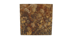 Wandversiering gold bruin goud vierkant stof 45x45x1,5cm
