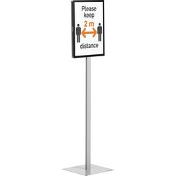 Displaystandaard durable 501357 grijs pe-epoxycoating, staal