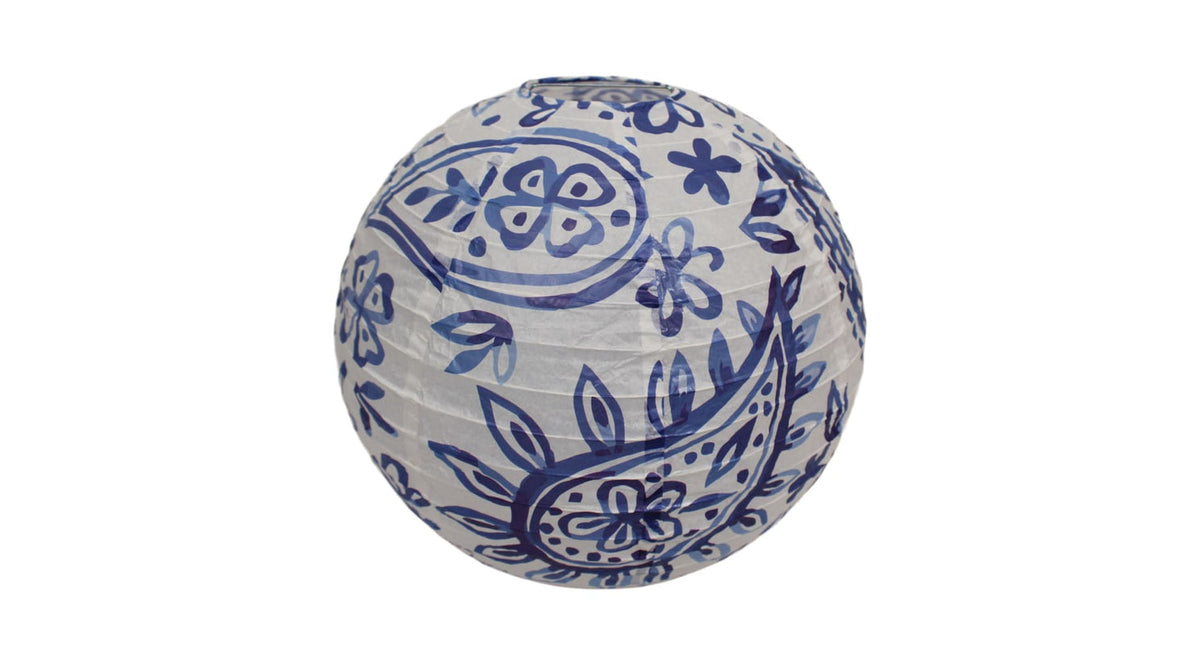 Lampion printing paper 30x30x30cm blue white