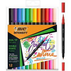 Bic dual viltstiften 989695 kleurenassortiment pak van 12